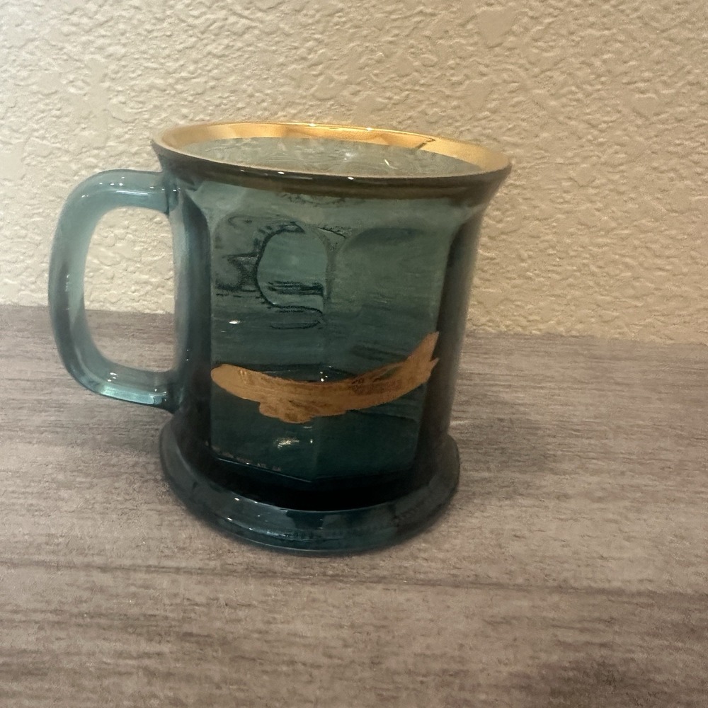 Vtg 1997 Air Force 1 One President The United States Glass Mug Blue Coffee Cup